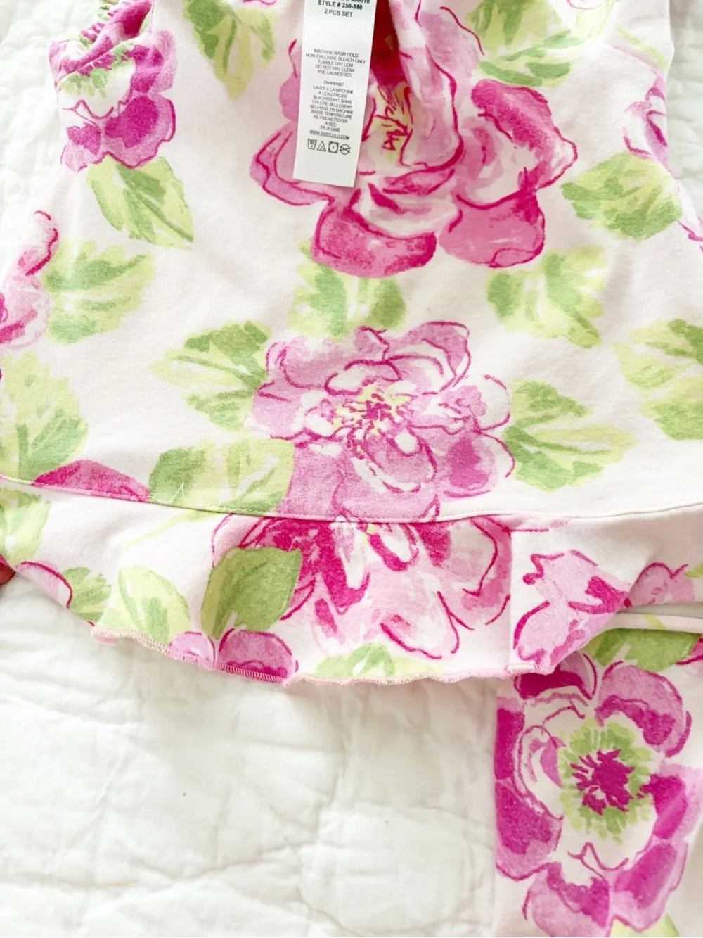 4T • Baby LuLu Floral Pink Ruffle Matching Set Flares and Tee